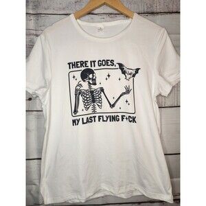 Women's Tshirt There It Goes Again Skeleton Size Large Casual Graphic